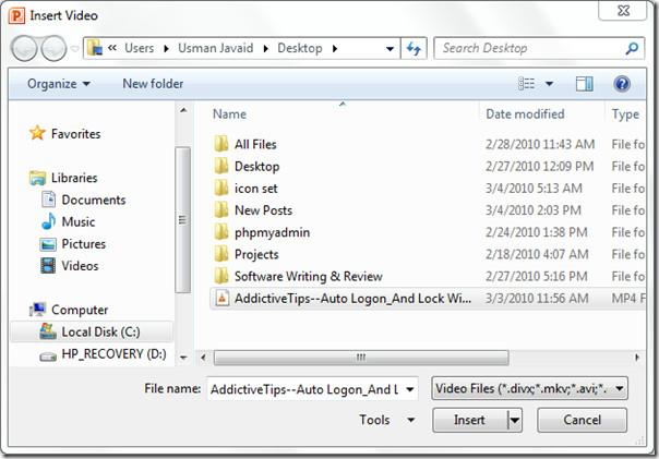Incorporar vídeo no Excel 2010