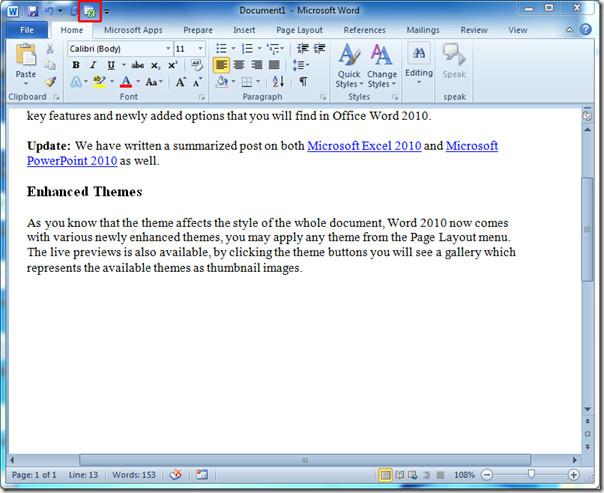 Word 2010 文書に Excel スプレッドシートを追加して埋め込む