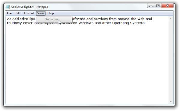 Come abilitare la barra di stato del Blocco note in Windows 7 Come abilitare la barra di stato del Blocco note in Windows 7