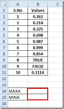 在 Excel 2010 中尋找最大值和最小值