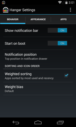 Hangar – เข้าถึงแอปที่ใช้บ่อยจากลิ้นชักการแจ้งเตือน