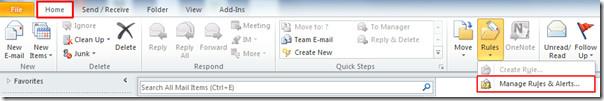 Outlook 2010：對簡訊 (SMS) 應用規則