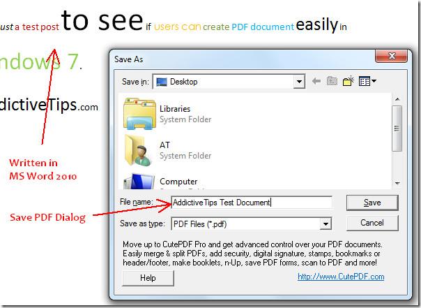 在 Windows 7 中從 Microsoft Word 2010 建立 PDF 文檔