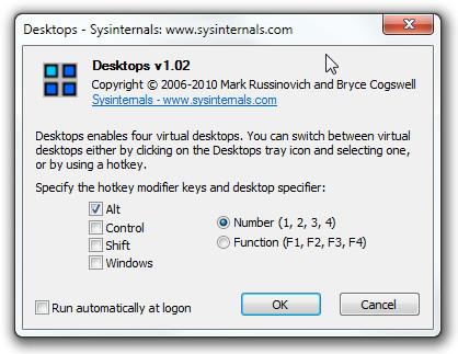 Desktops 是微軟的 Windows 虛擬桌面管理器