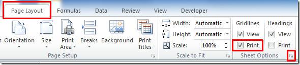 Excel 2010: グリッド線の変更、削除、印刷