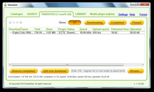 MediaGet TorrentクライアントでTorrentを検索、管理、ダウンロード