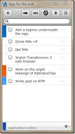 ミルクのためのアプリ – デスクトップから「Remember The Milk」のタスクを管理