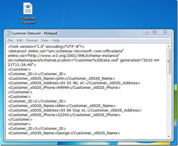 ส่งออกตาราง Access 2010 ไปยังไฟล์ข้อมูล XML ส่งออกตาราง Access 2010 ไปยังไฟล์ข้อมูล XML