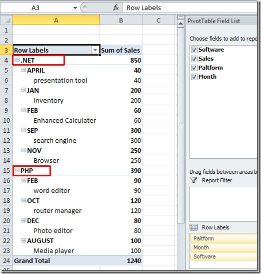 Excel 2010：建立資料透視表和圖表