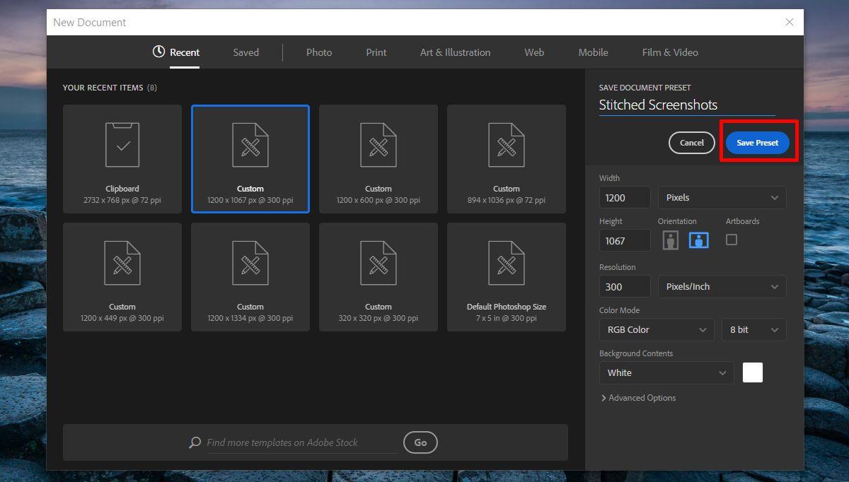 Como criar uma predefinição de tela personalizada no Photoshop