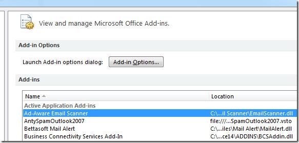 Scan e-mailvirussen in Outlook 2010 met Ad-Aware Free