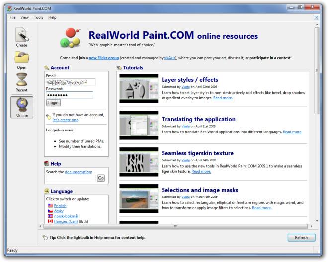 تحرير الصور باستخدام الطبقات والتأثيرات باستخدام RealWorld Paint.COM