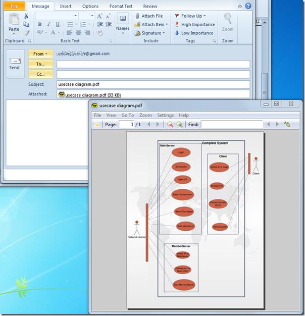 Enviar desenho do Visio como anexo de e-mail em formato PDF e XPS