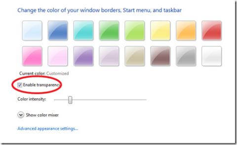 So aktivieren/deaktivieren Sie Transparenz in Windows 7