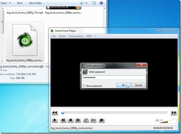GreenForce Player อนุญาตให้มีการป้องกันไฟล์สื่อด้วยรหัสผ่าน