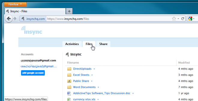 Insync：類似 Dropbox 的用戶端，用於將 Google 文件與多個桌面同步