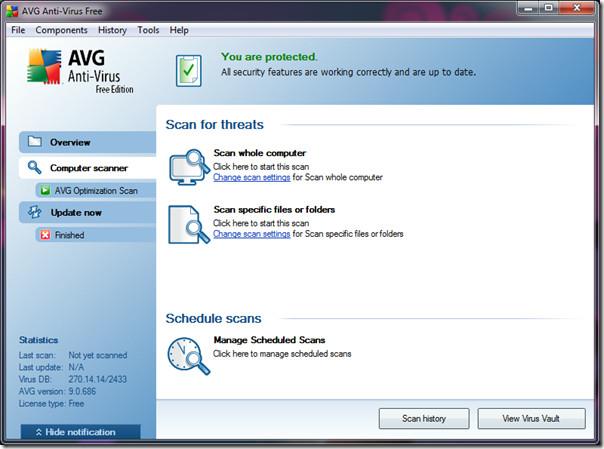 تنزيل برنامج AVG 9 Antivirus النسخة المجانية