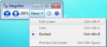 Lupa de tela do Windows 7