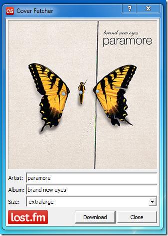 Cover Fetcher が Last.fm からアルバムアートをダウンロード
