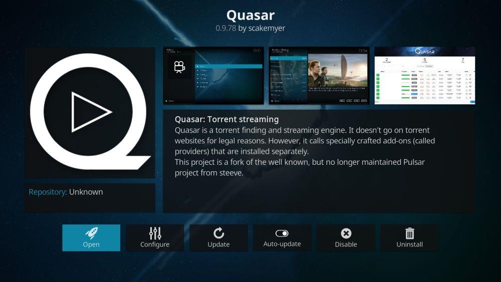 Quasar Kodiアドオン：インストール方法とエラー修正