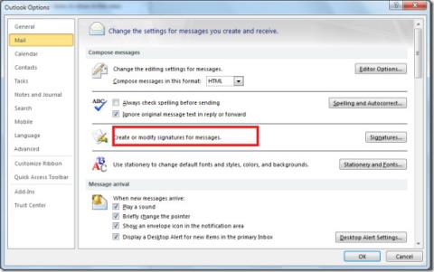 Outlook 2010で署名を追加する方法