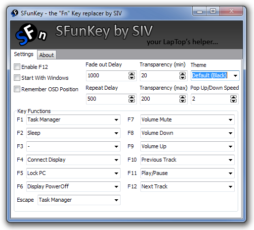 SFunKey: キーボードのファンクションキーをマッピングして複数のアクションを簡単に実行