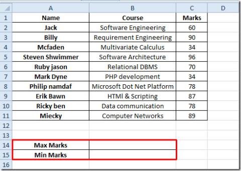 在 Excel 2010 中尋找最大值和最小值