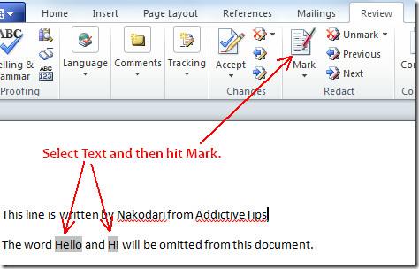 Microsoft Word 2010/2007'de Metni Gizle