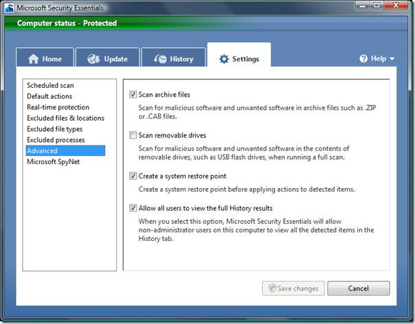 Test de Microsoft Security Essentials (avec captures d'écran)