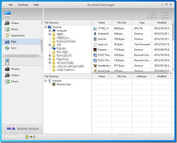 Android マネージャー WiFi は、Windows PC とワイヤレスで同期およびファイルを転送します