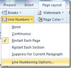 Word 2010: Belgeye Satır Numarası Ekleme