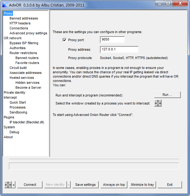 Advanced Onion Router: een client voor het TOR-netwerk om proxy in te schakelen Advanced Onion Router: een client voor het TOR-netwerk om proxy in te schakelen