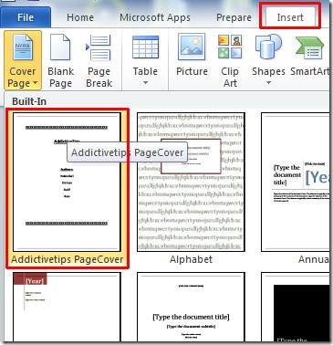 Organizator bloków konstrukcyjnych programu Word 2010