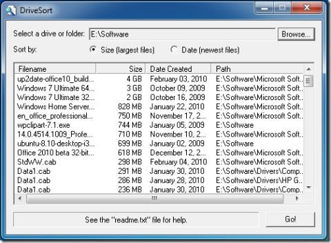 Windowsでファイルリストをサイズと日付で並べ替える