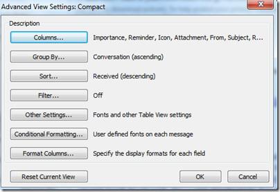 Microsoft Outlook 2010 檢視類型