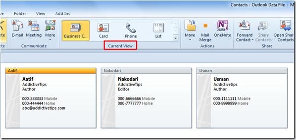 Outlook 2010 通訊錄聯絡人使用者指南