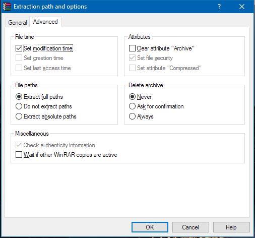 將 WinRAR 設定為提取後自動刪除存檔
