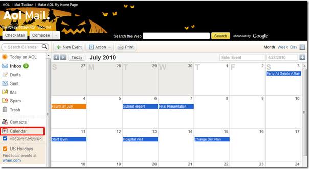 استيراد تقويم Google وAOL في Outlook 2010