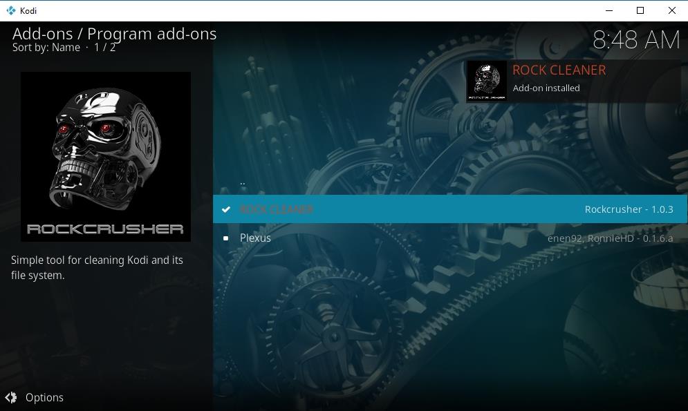 Rock Crusher RepoのRock CleanerでKodiをクリーンアップする