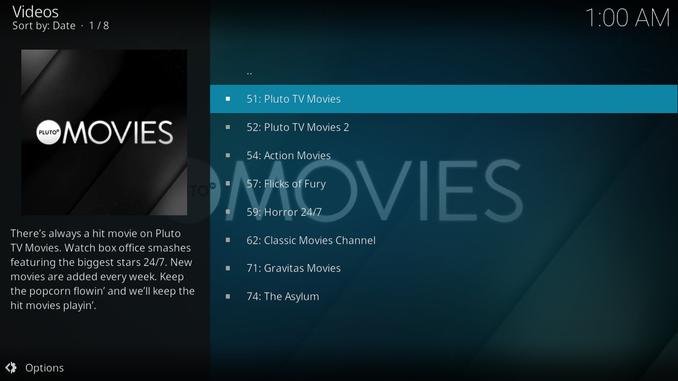 Module complémentaire Pluto.tv pour Kodi : installation et visite guidée Module complémentaire Pluto.tv pour Kodi : installation et visite guidée