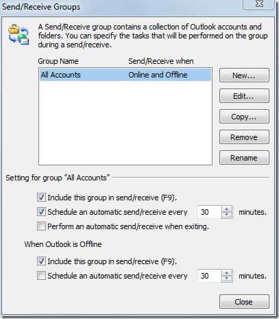 Outlook 2010 傳送/接收概述