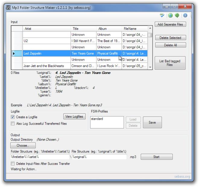MP3 폴더 구조 생성기는 메타 태그를 사용하여 음악 트랙을 구성합니다.