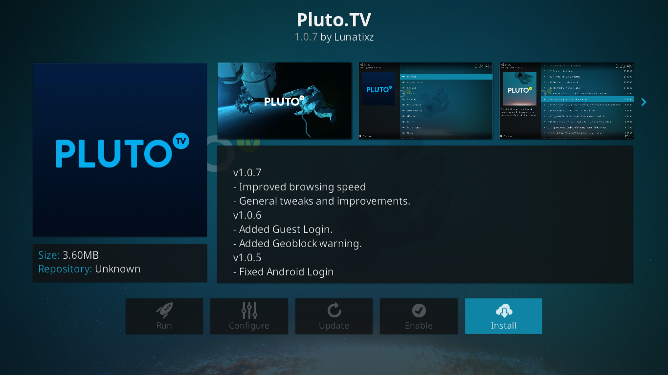 Module complémentaire Pluto.tv pour Kodi : installation et visite guidée Module complémentaire Pluto.tv pour Kodi : installation et visite guidée