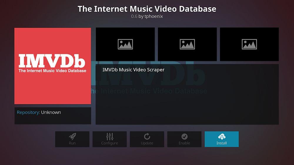 IMVDb Kodiアドオンのインストール：インターネットミュージックビデオデータベース