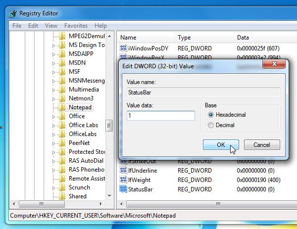 Come abilitare la barra di stato del Blocco note in Windows 7 Come abilitare la barra di stato del Blocco note in Windows 7