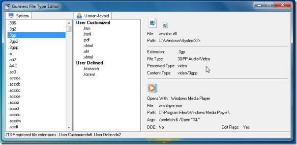 Gunner File Type Editor: Gestisci estensioni e personalizza associazioni Gunner File Type Editor: Gestisci estensioni e personalizza associazioni