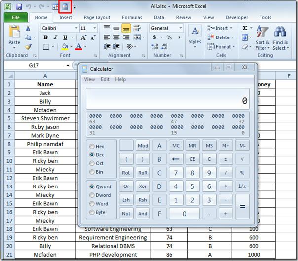 Excel 2010に電卓を追加する