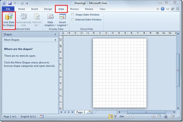 Crie diagramas no MS Visio 2010 vinculando planilhas do Excel