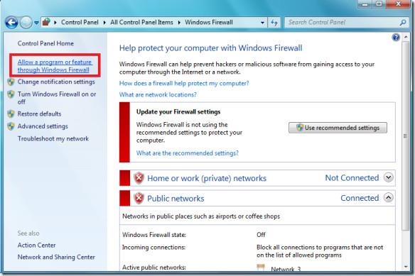 Impedire a un programma di ottenere un accesso Internet non richiesto in Windows 7