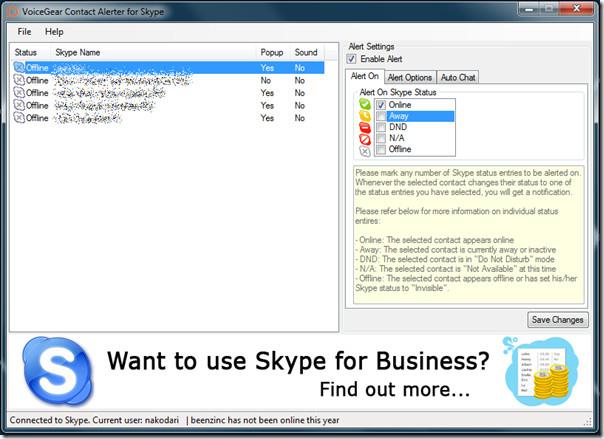 ทำให้ Skype ตอบกลับอัตโนมัติและรับการแจ้งเตือนข้อความติดต่อ